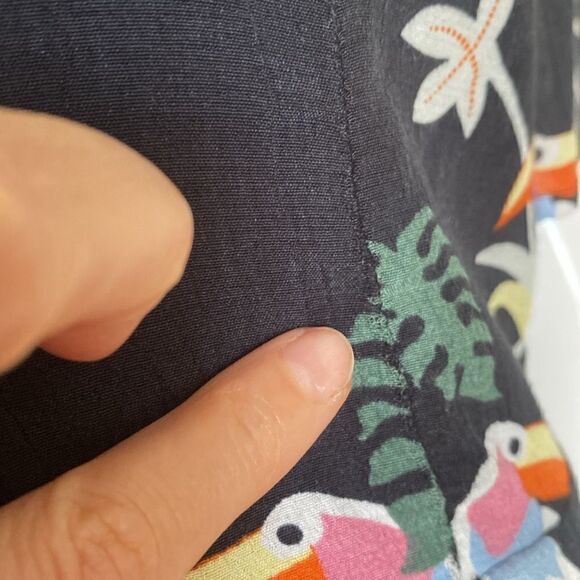 & Other Stories Black Toucan Tropical Mini Dress Size 6 - Picture 14 of 16